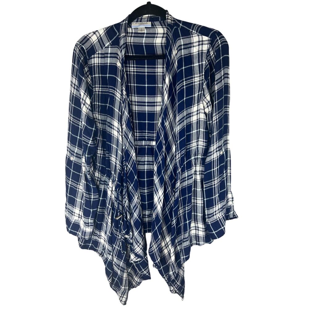 Motherhood Maternity nursing plaid long sleeve top sz L